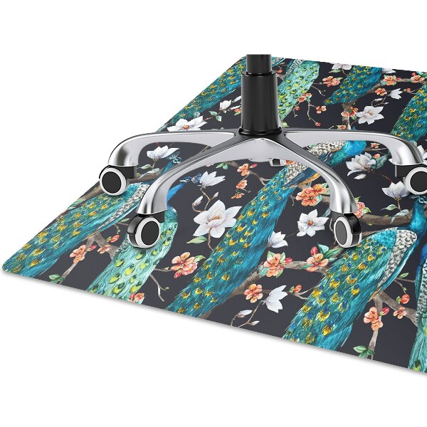Office chair mat peacocks