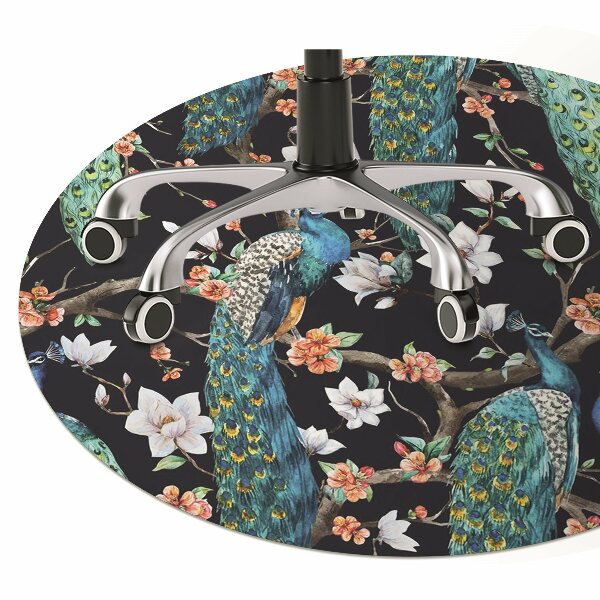 Office chair mat peacocks