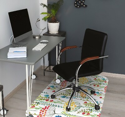 Desk chair mat colorful meadow