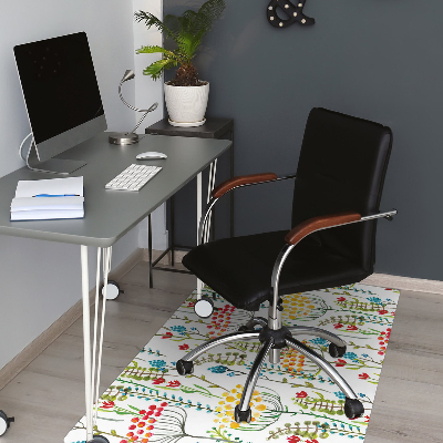 Desk chair mat colorful meadow