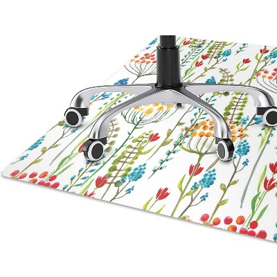 Desk chair mat colorful meadow