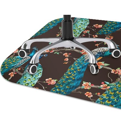 Office chair mat Peacocks on a branch