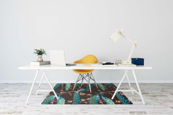 Office chair mat Peacocks on a branch