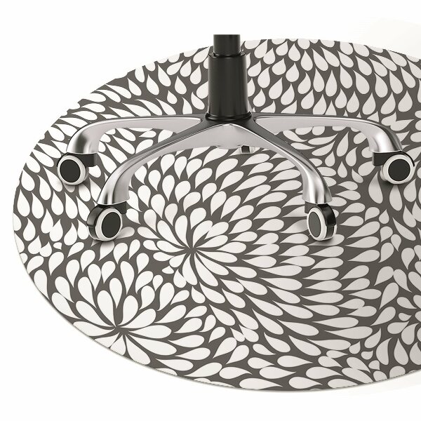 Computer chair mat black flower