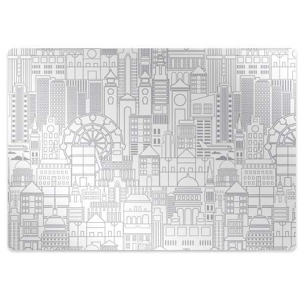 Office chair mat sketched city