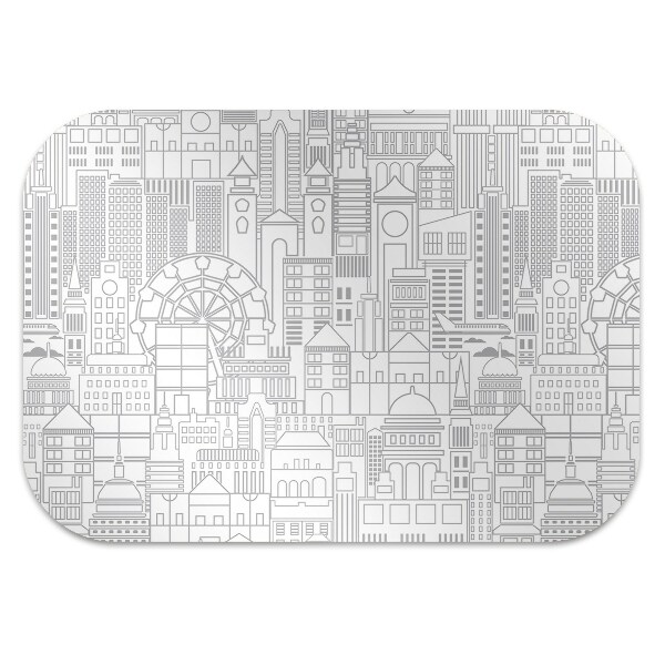 Office chair mat sketched city
