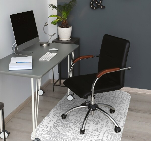 Office chair mat sketched city