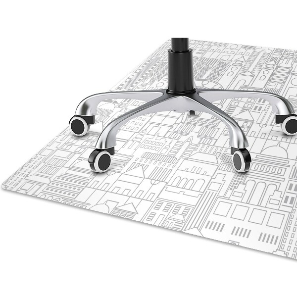 Office chair mat sketched city