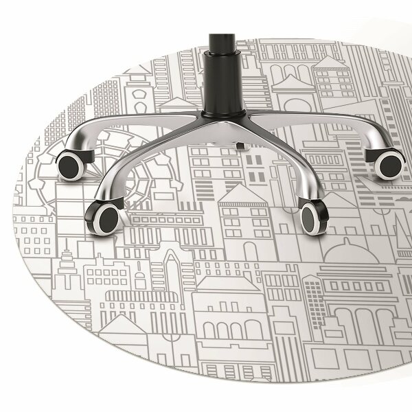 Office chair mat sketched city