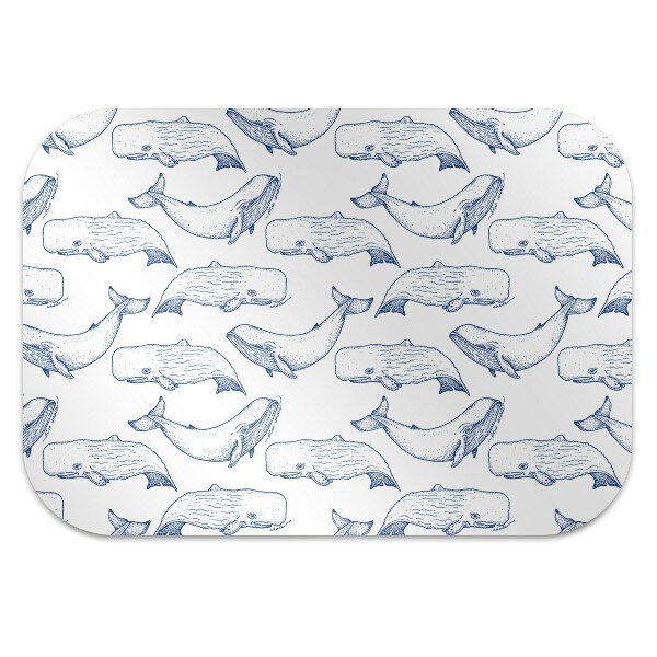 Computer chair mat blue Whales