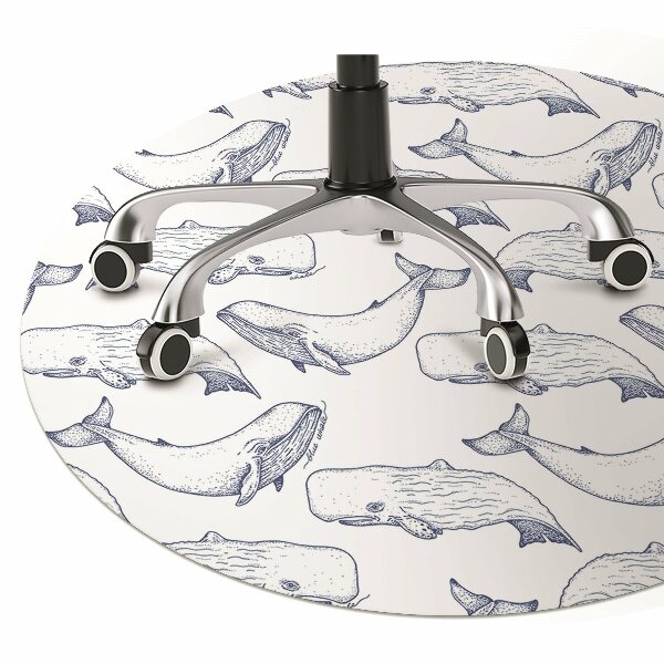 Computer chair mat blue Whales