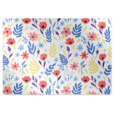 Office chair mat Colorful flowers