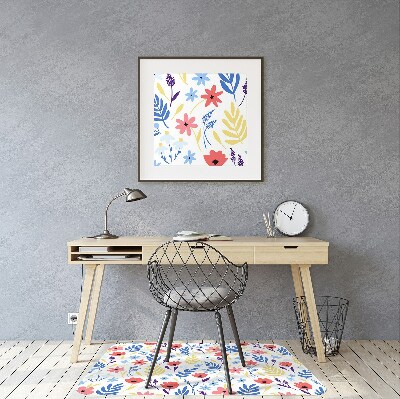 Office chair mat Colorful flowers