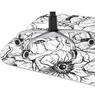 Office chair floor protector floral design