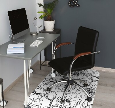 Office chair floor protector floral design