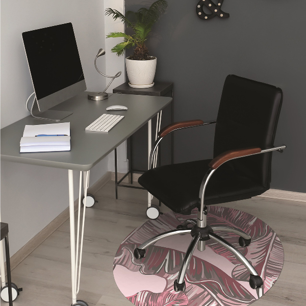 Computer chair mat pink palm tree