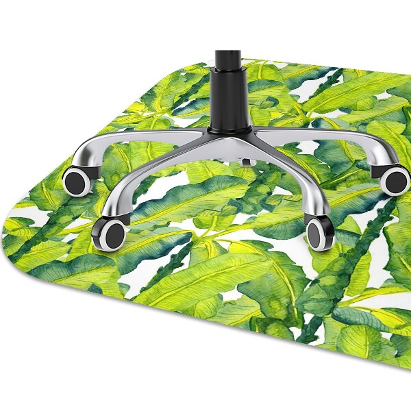 Office chair mat watercolor leaves
