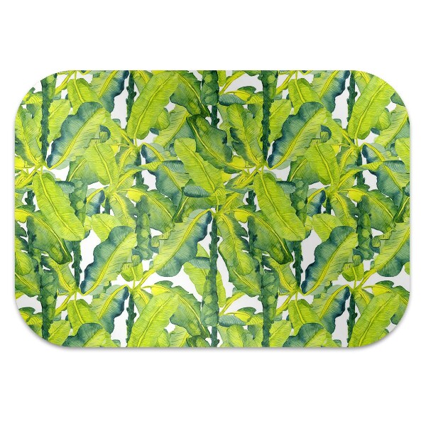 Office chair mat watercolor leaves