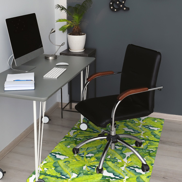 Office chair mat watercolor leaves