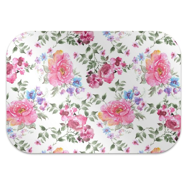 Office chair mat Roses vintage style