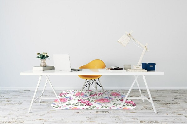 Office chair mat Roses vintage style