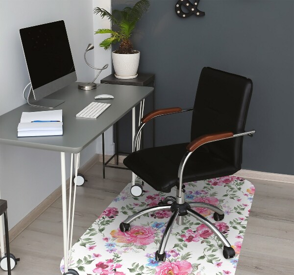 Office chair mat Roses vintage style
