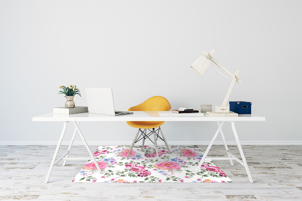 Office chair mat Roses vintage style