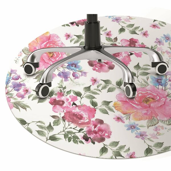 Office chair mat Roses vintage style