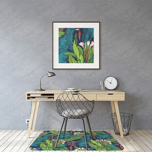 Office chair floor protector Tropical jungle