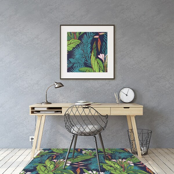 Office chair floor protector Tropical jungle