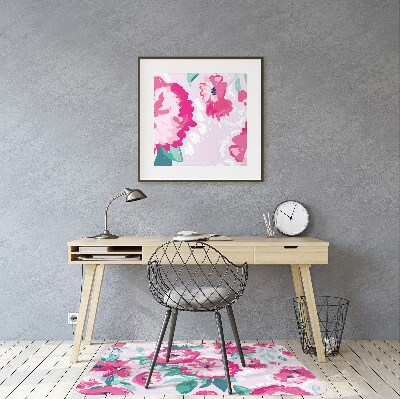 Office chair mat flowers