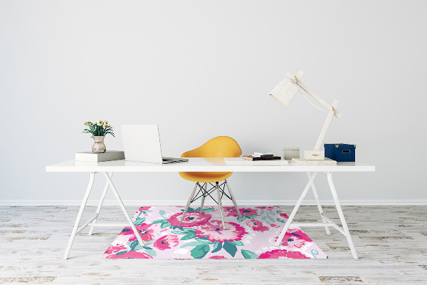Office chair mat flowers