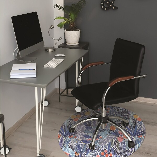 Desk chair mat Wild flowers