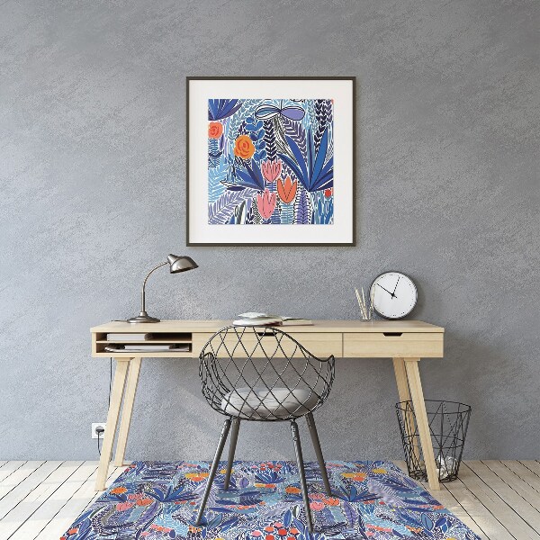 Desk chair mat Wild flowers