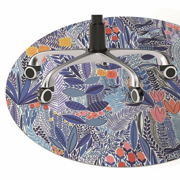 Desk chair mat Wild flowers