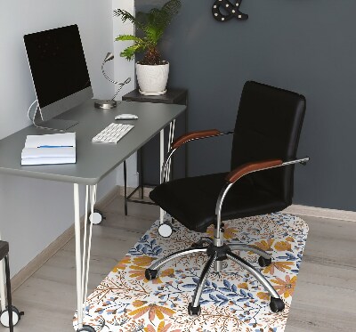 Office chair mat painted flowers