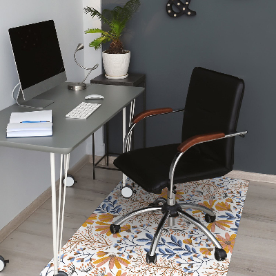 Office chair mat painted flowers