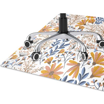 Office chair mat painted flowers