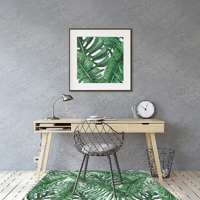 Desk chair mat monstera leaf