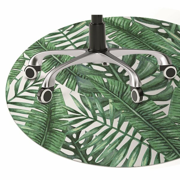 Desk chair mat monstera leaf