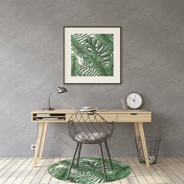 Desk chair mat monstera leaf