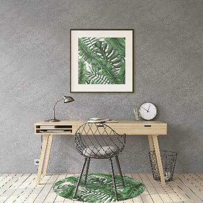 Desk chair mat monstera leaf