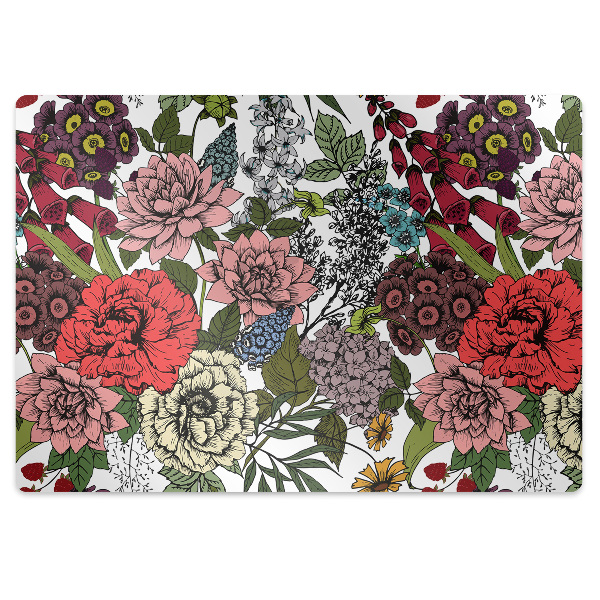 Office chair mat Autumn Flowers