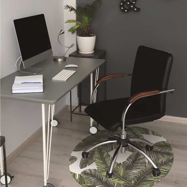 Office chair floor protector Jungle leaves