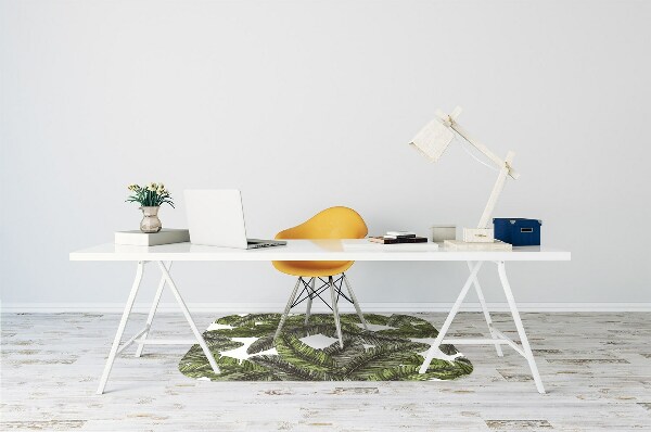Office chair floor protector Jungle leaves