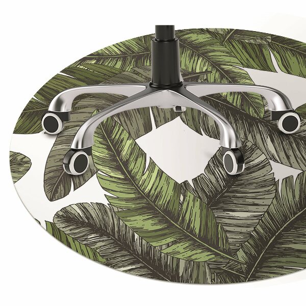 Office chair floor protector Jungle leaves