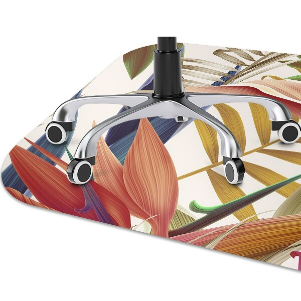 Office chair floor protector tropical plants