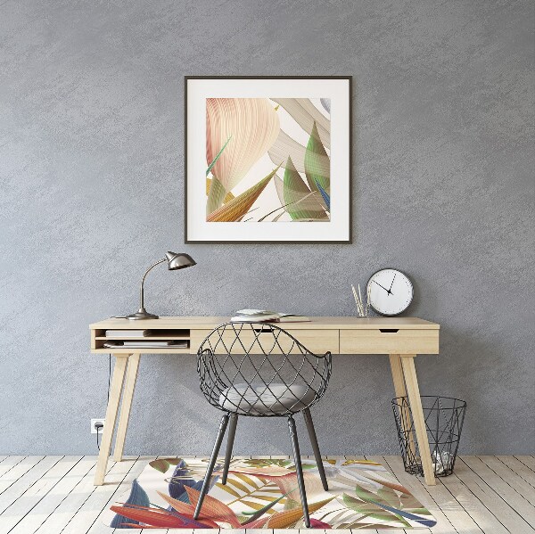 Office chair floor protector tropical plants