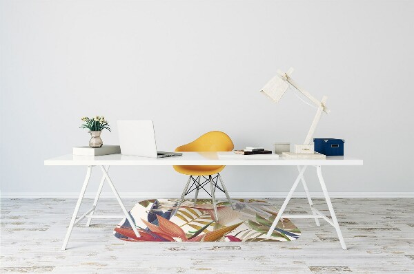 Office chair floor protector tropical plants