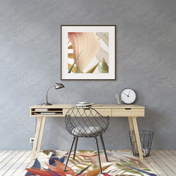 Office chair floor protector tropical plants